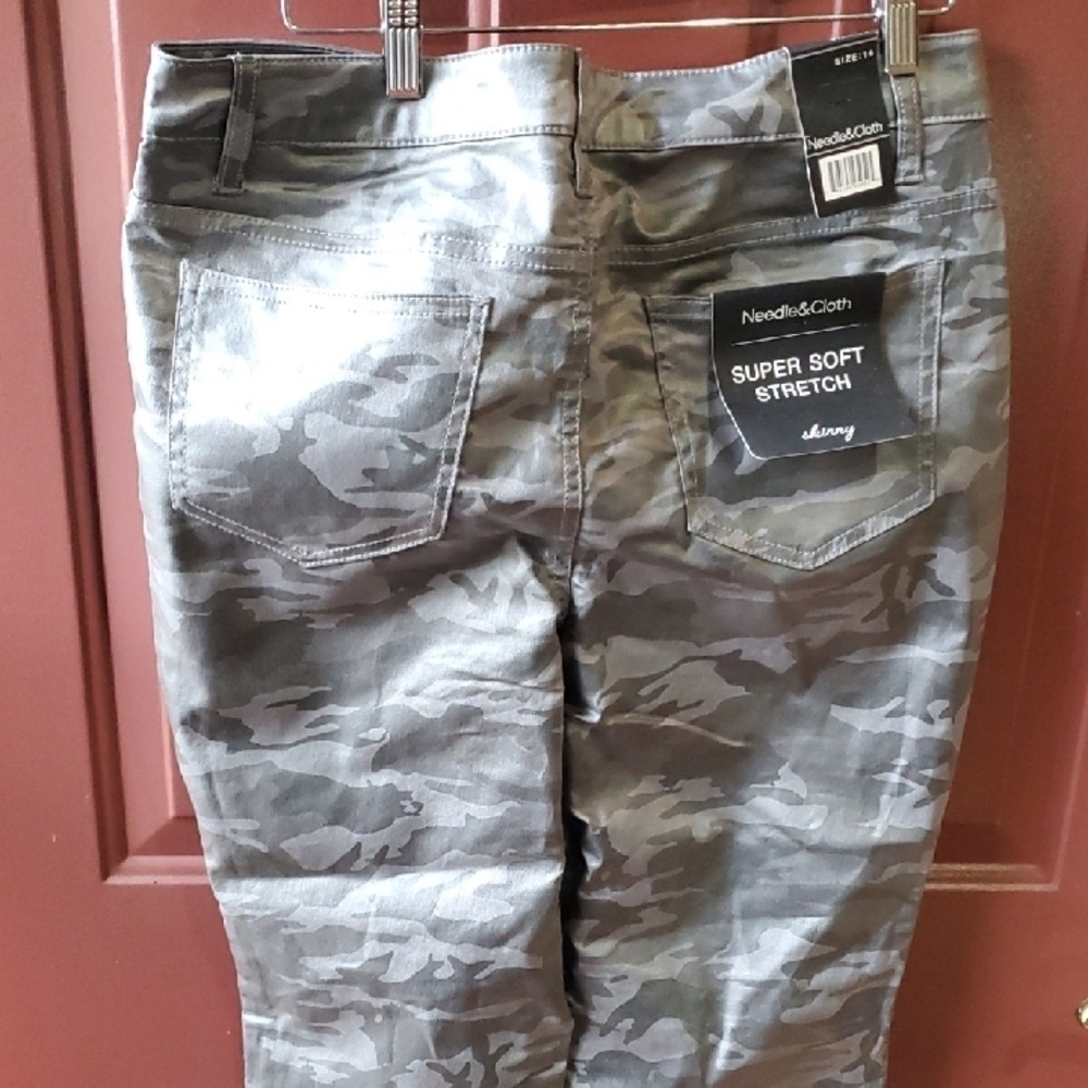 Needle And Cloth Gray Camouflage Skinny Jeans for Women 14 - Picture 11 of 11